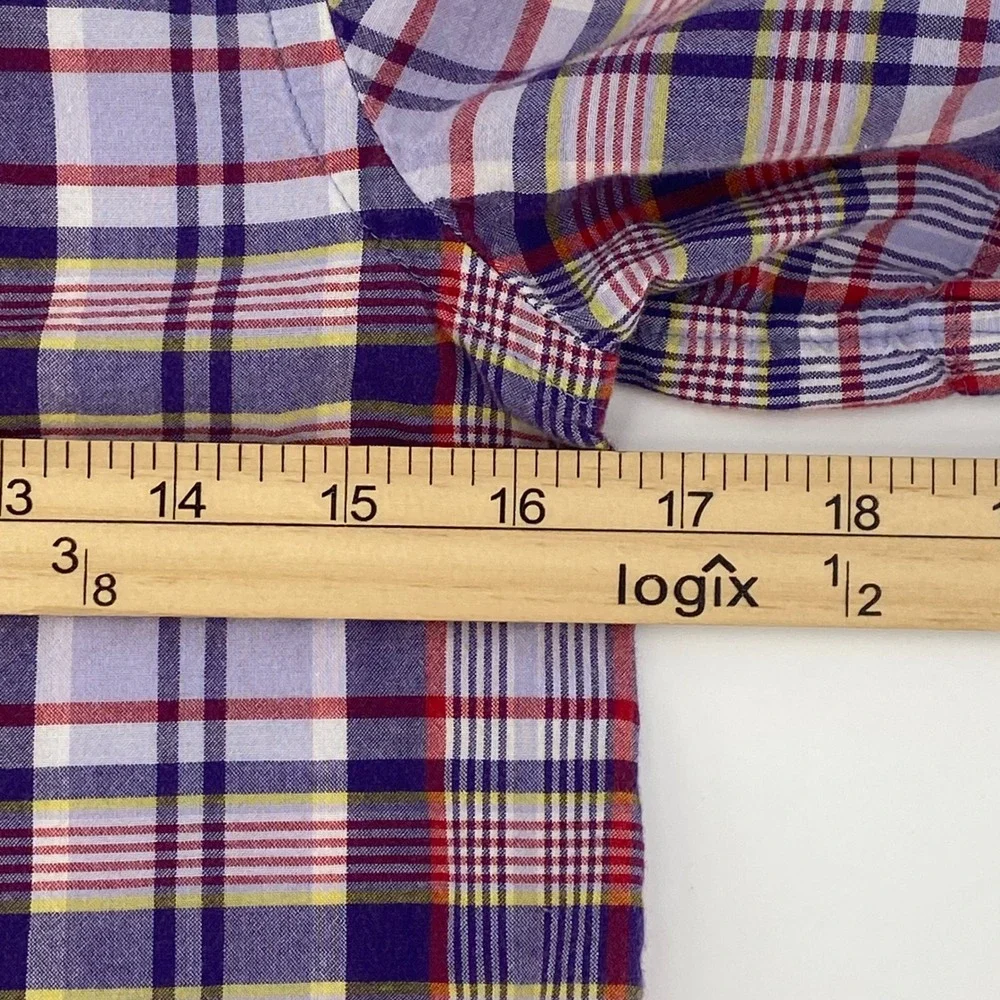 Ralph Lauren Kids Boys Medium 10-12 Purple Plaid Short Sleeve Button Down Shirt